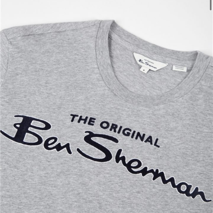 Ben Sherman Signature Flock Tee Grey
