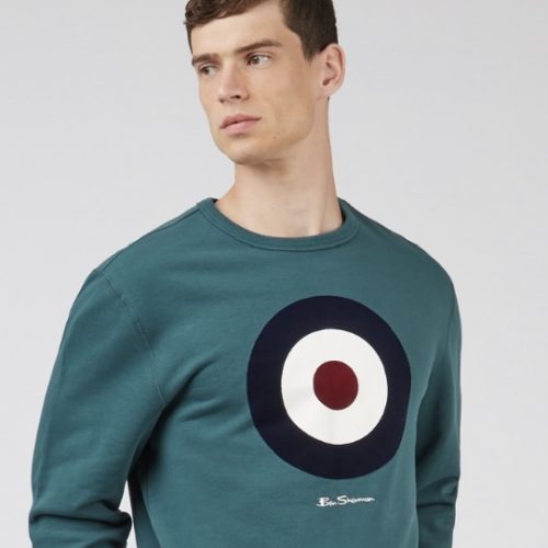 Ben Sherman Flock Target Sweater Ocean Green