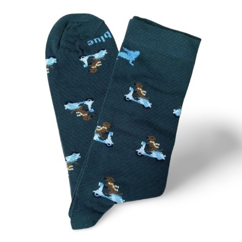 Blue Blue Chihuahua Vespa Socken dunkelgrün