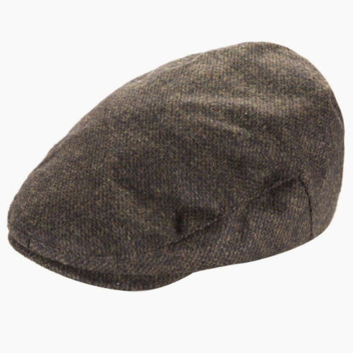 Heritage Traditions Classic Tweed Flat Cap Brown Twill