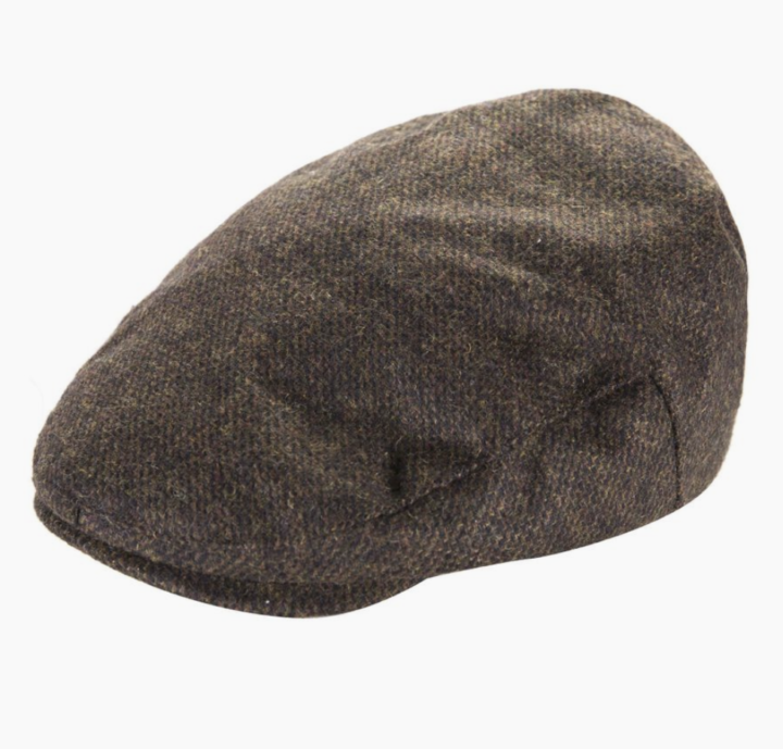 Heritage Traditions Classic Tweed Flat Cap Brown Twill